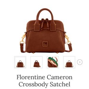 NEW DOONEY AND BOURKE FLORENTINE CAMERON CROSSBODY SATCHEL W/TAGS. CHESTNUT